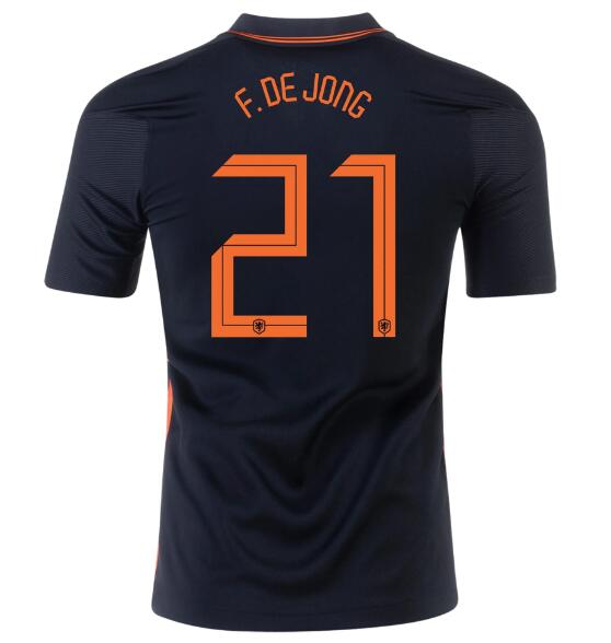 2020 EURO Netherlands Away Kit Soccer Jersey FRENKIE DE JONG 21